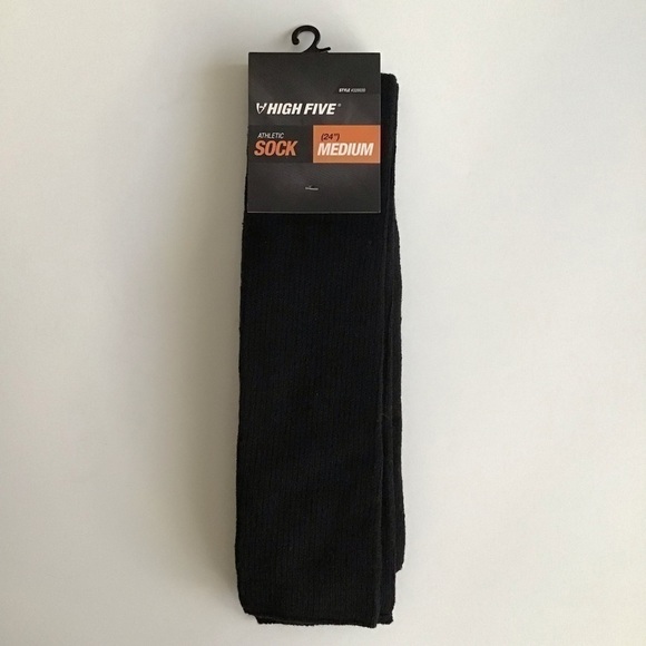 High Five Other - NEW High Five Black Athletic Socks ADULT Medium 24” Tube Sock Men Shoe SZ 6-8